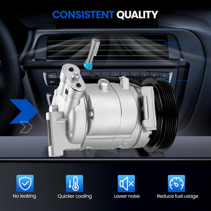 SYKRSS 68680 Air Conditioning A/C Compressor with Clutch Compatible with Chevrolet Equinox 2010-2011 2.4L 3.0L, Compatible with GMC Terrain 2012-2013 2.4L L4, 2010-2012 3.0L V6, 2013 3.6L V6