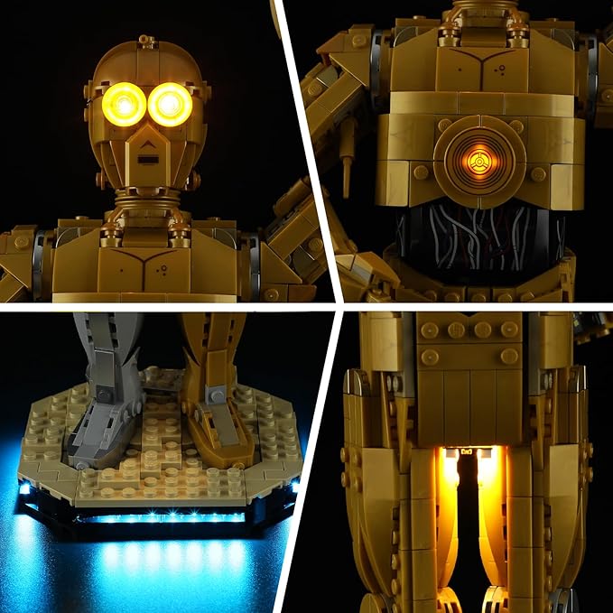 BRIKSMAX Light Kit for Lego C-3PO -Led Lighting Compatible with Lego Star Wars 75398 Building Set- Not Included Lego Set
