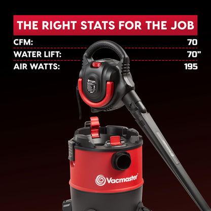 Vacmaster Wet/Dry Vacuum with Detachable Blower 6 Gallon 5 Peak HP-VBVB611PF 1101