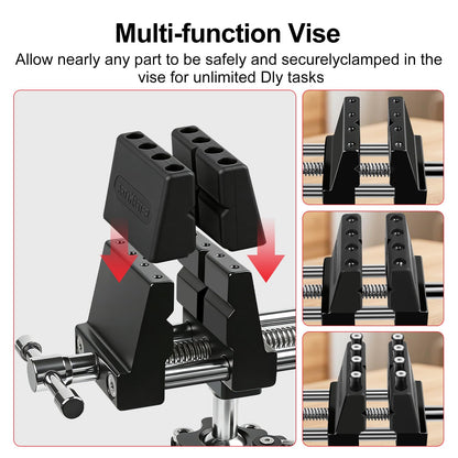 ArtyMaster 360° Rotating Bench Vise with Quick-Release Ratchet Wrench - Versatile Woodworking & Pipe Vise for Home Improvement - 4 Inch Workbench Vise for Carving, Repair & DIY Projects (WT117A)