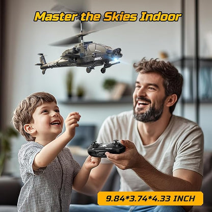 DEERC RC Helicopter RC Plane for Kids and Adults 2.4GHz Remote Control Helicopter 26 Mins Flight Time LED Lights &amp Altitude Hold 2 Batteries Kids Toy for Ages 8-12