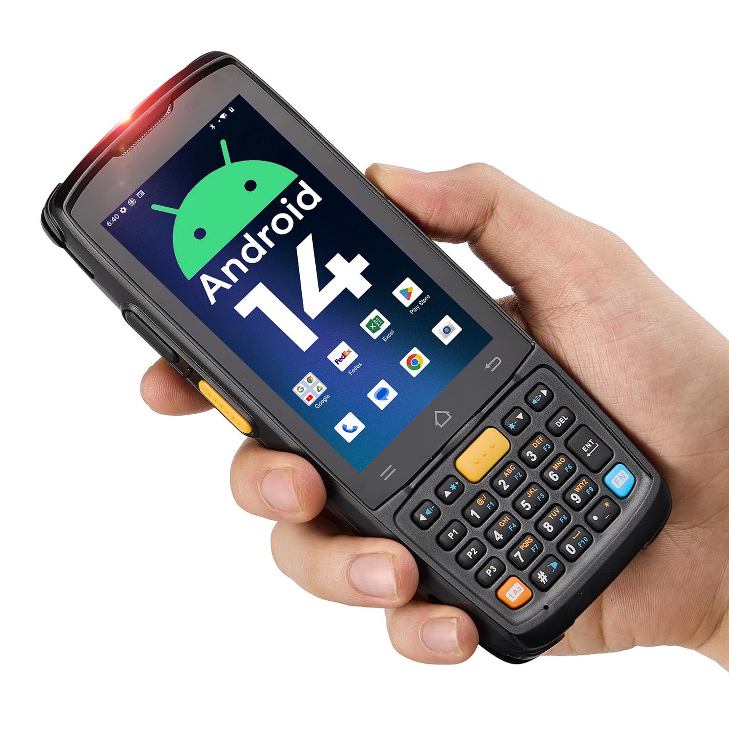 MUNBYN Android Barcode Scanner MC005, Android 14, 4GB+64GB PDA Handheld, Equipped with HS7 1D & 2D Bar Code Scan Engine, 4-inch Touchscreen, 5000mAh Mobile Scanner for Inventory Warehouse