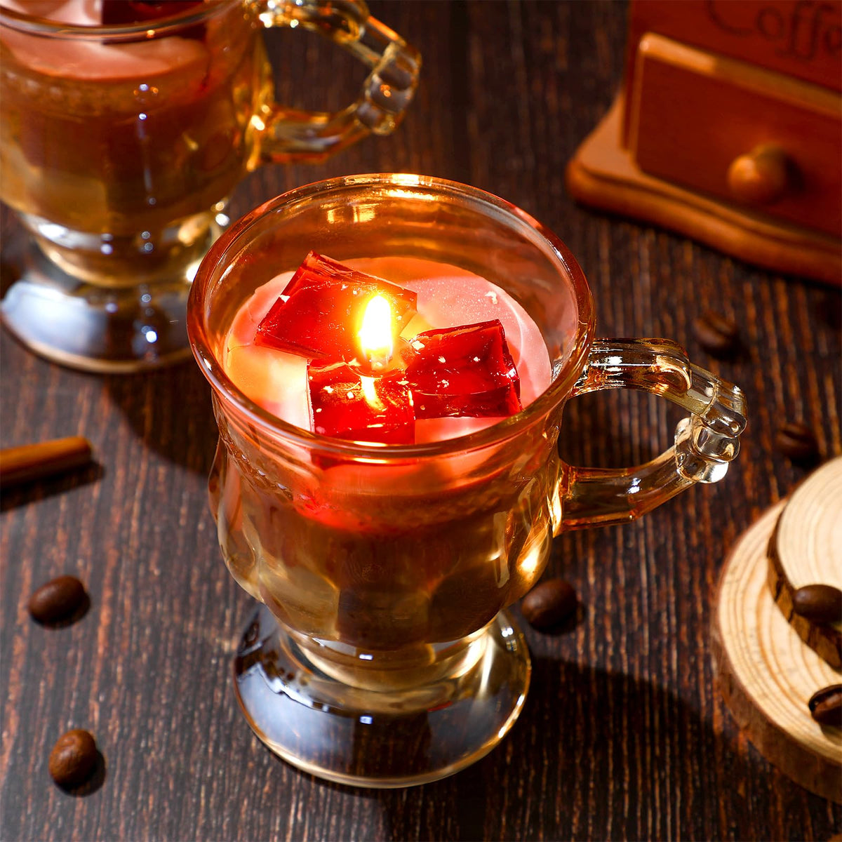 MTLEE 2 Sets Coffee Candles Gifts for Women Men, Scented Espresso Candles Gifts with Packing Box Home Family Room Decor for Coffee Lovers Employee Office Coworker