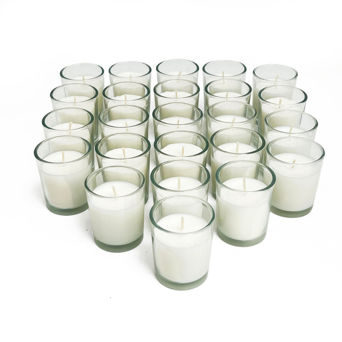 Simply Soson Votive Candles Bulk, 24 Filled White Votive Candles in Glass, 10 Hours Burn time, Small Candles, Unscented Candle, Candle Votives for Wedding, Holiday & Home Decoration
