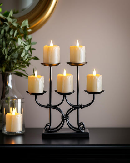 Homemory 2" x 2" Timer Flickering Flameless Candles, Realistic Battery Operated Votive Candles, 6Pack 3D Wick Electric Fake Candles for Christmas, Wedding, Home Decorations (Ivory Base)