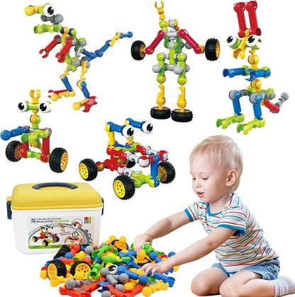 Building Toys109 Piece STEM Toys for Kids Ages 3 4 5 6 7 8 9 10 11 12 Years Old Boys and Girls Christmas Birthday Gifts Children Building Blocks Creative and Educational Kids Toys Projects