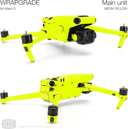 WRAPGRADE Full Skin Stickers for DJI Mavic 3 / Mavic 3 Classic (NEON YELLOW)