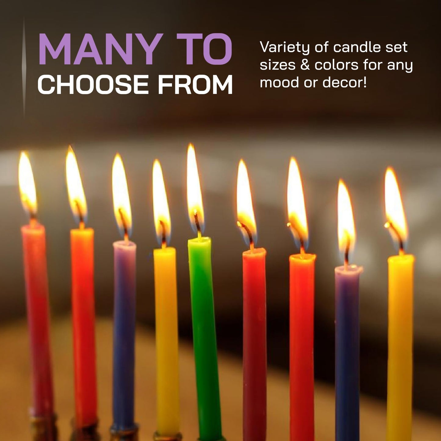 Danilovo Thin Taper Beeswax Candles - Honey-Scented, Decorative Candles Ideal for Birthday Decoration or Church Prayers - Purple Drip Free, Tall & Smokeless Pack of 50 pcs, 7.3 x 0.24 inch