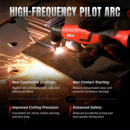 ANDELI Plasma Cutter, Non-Touch Pilot Arc 50A Plasma Cutting Machine,4.05'' Larger LED Display,5/8" Clean Cut, Post Flow Mesh,Plate Cutting/Grid Cutting/Marking 110/220V,2T/4T for Beginners DIY