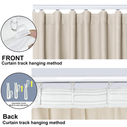 Cbsroro Room Divider Blackout Curtain Track Curtains Wall Dividers Panels Screen for Living Rooms Bedroom Office Privacy Partition Separation, W120 × L96 Inch,1 Panel, Beige