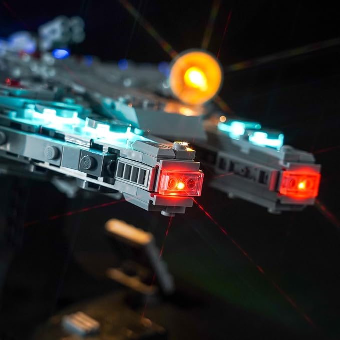 VONADO LED Light Kit Compatible with Lego Millennium Falcon 75375 25th Anniversary (No Models Only Light) Remote Control Creative Lighting Set Compatible with Lego Millennium Falcon Lego Set 75375