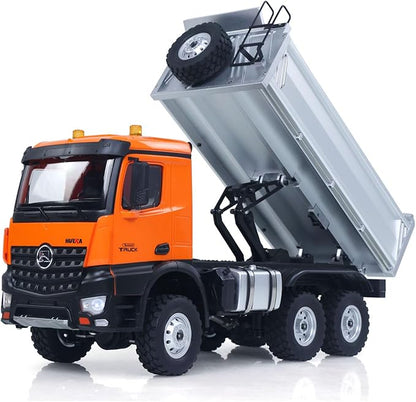 TOUCAN RC HOBBY US in Stock 1/14 HUINA 1598 2.4G Remote Control Dumper 6×6 Engineering Transport Vehicle Lifting Rod Tipper Car Light Sound for Adult