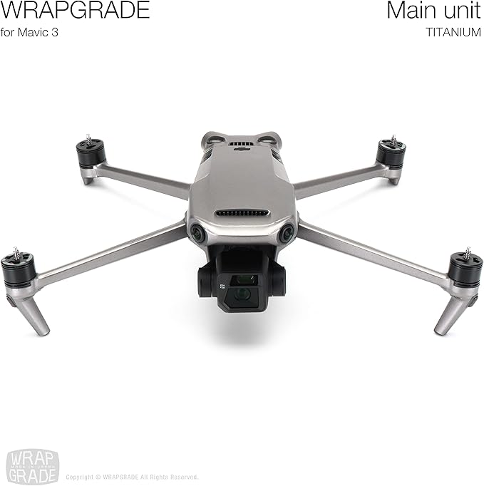 WRAPGRADE Full Skin Stickers for DJI Mavic 3 / Mavic 3 Classic (Titanium)