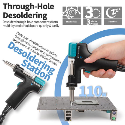 YIHUA 948D IV 5-IN-1 Micro Soldering 1000W Hot Air Rework Desoldering Station with C245 Microsoldering Iron, Hot Tweezers Iron, Desoldering Tool, Suction Pen for BGA SMD Reflow Under the Microscope