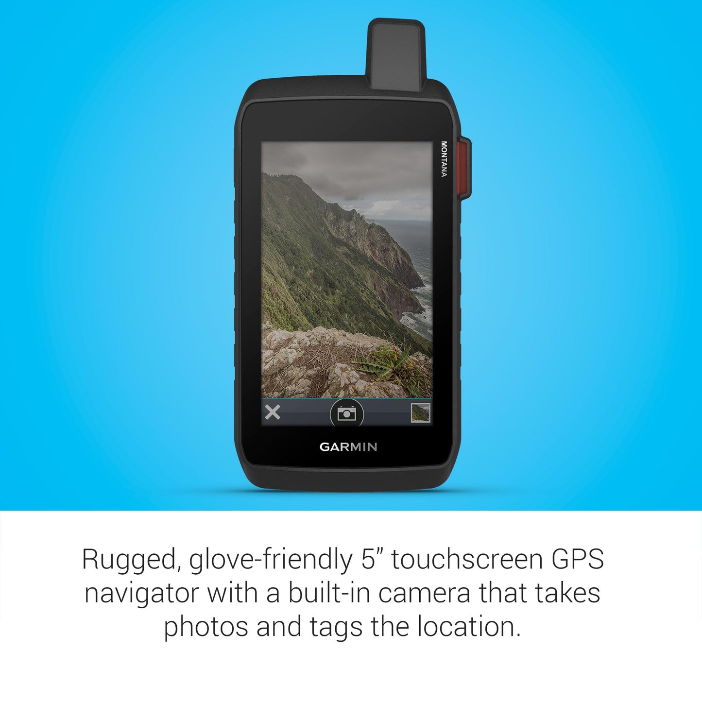 Garmin Montana® 760i, Rugged GPS Handheld Navigator with Built-in inReach® Technology for SOS and 2-way Texts in Remote Areas, 5” Touchscreen, 8MP Camera, Satellite Imagery and Maps for Road or Trails