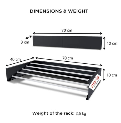 Step Up Clothes Airer - Wall-Mounted - Extendable - Foldable Clothes Airer for Indoor or Outdoor Use - Space-Saving, Compact Design, 25 kg Load Capacity, 6 m Cable (70 cm - White)