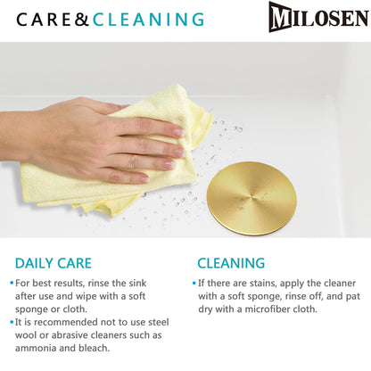 MILOSEN White Undermount Bar Sink, 16×16 Inch Small White Granite Composite Wet Bar or Prep Sinks with Cutting Board, 9 Inch Deep Outdoor Single Bowl Small Workstation Sink with Gold Accessories