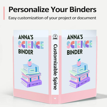 4 Pack Extra Durable 3 Ring Binders 2 Inch, Sooez 2” Three Ring Binder, Eco-Friendly & PVC Free, Customizable Clear View Cover for Letter Size 8.5 x 11 Paper, Pastels School Office Supplies for Girl