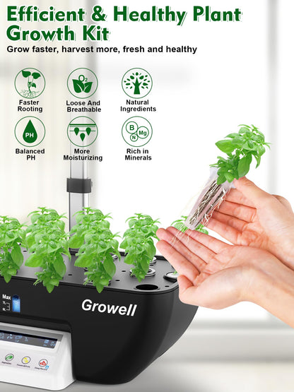 Growell 120 Pods Large Hydroponics Growing System Kit & 182pcs Seed Pod Kit