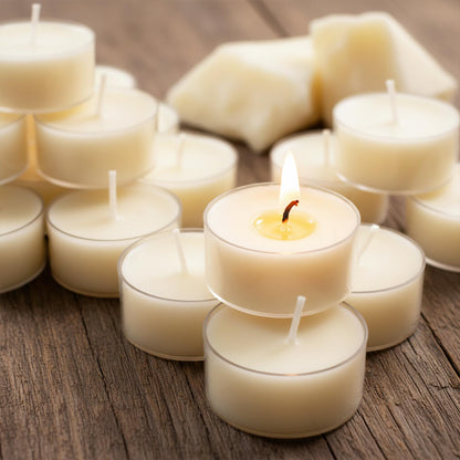 Natural Beeswax Tealight Candles White, 16 Packs, Pure Beeswax Tea Candles in Clear Cup, Organic Ivory Small Tea Light Candles with 4 Hours Clean Burn Time, Soy, Paraffin, & Fragrance Free