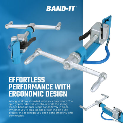 BAND-IT C00169 Standard Banding Tool – 1/4" to 3/4" Wide (0.015" - 0.030" Thick) Alloy, Galvanized & Stainless Steel Strapping Tensioner with Built-in Cutter for Industrial Applications