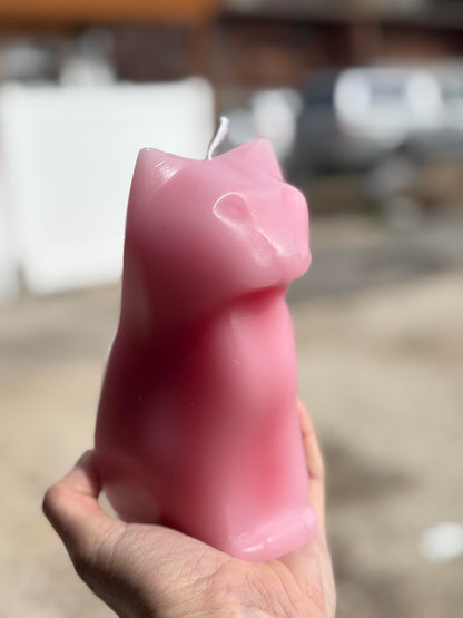 Hidden Skeleton Cat Candle (Pink)