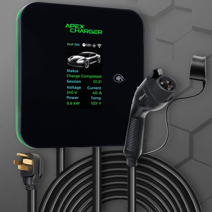 MACH 2:Fast Level 2 EV Charger 48 amp Garage-pro wall-Mount. Electric Vehicle Charging Station 4 Nema 14-50 Outlet. J1772 car Connector. Key Accessories: 30ft Cable & Tesla NACS evse Portable Adapter
