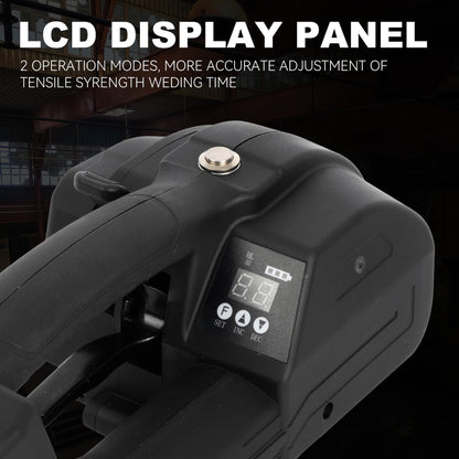 U.S. Solid Electric Strapping Machine with LCD Screen for 1/2-5/8in PP PET Straps 2×4000mah Battery Powered Automatic Strapping Banding Machine for Box Pallet