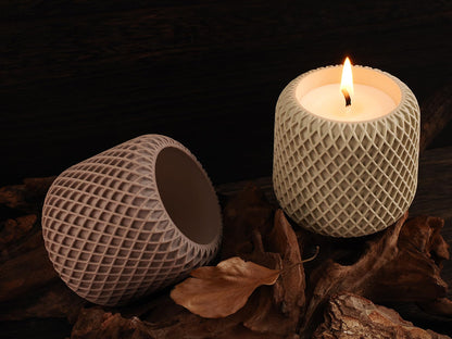 Flower Pot Succulent Candle Mold Resin Casting Silicone Molds for Home Decor & Candle Making Wave Spiral Mold
