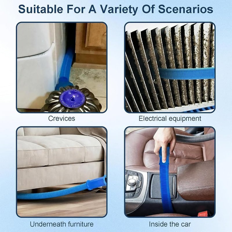 2026 Upgraded Dryer Vacuum Hose Attachment Compatible with All Vacuum Cleaner, Universal Dryer Vent Cleaner Kit, Dryer Lint Vac Attachment, Deep Cleaning Tools for Clogged Ducts & Lint Removal