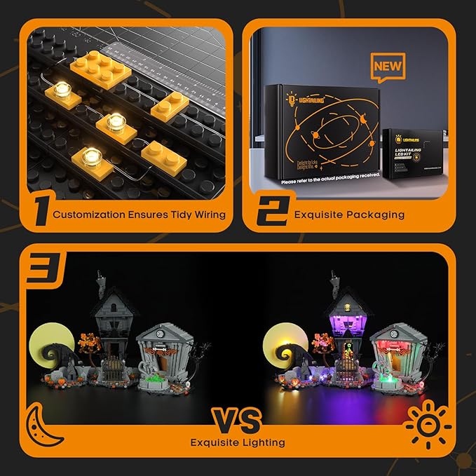 LIGHTAILING Light for Lego-21351 Disney Tim Burton's The Nightmare Before Christmas - Led Lighting Kit Compatible with Lego Building Blocks Model - NOT Included The Model Set
