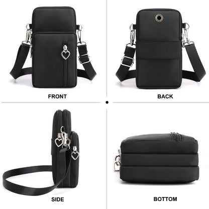 DuoLmi Small Crossbody Bag for Women, Cell Phone Wallet Purse With Roomy Pockets, Lightweight Smartphone Sports Armband, Mini Shoulder Handbag