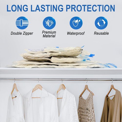 Fygrip Vacuum Storage Bags - Space-Saving Seal Bags with Hand Pump for Clothing & Blankets | 20 Combo Set