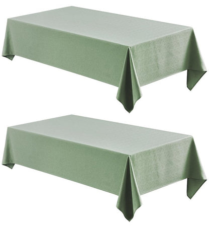 Veblandy 2 Pack Rectangle Tablecloth, 60x120 inch, Water Resistant Wrinkle Free Linen Textured Table Cloth Washable, Decorative Fabric Table Cover for Dining, Party and Camping, Sage Green