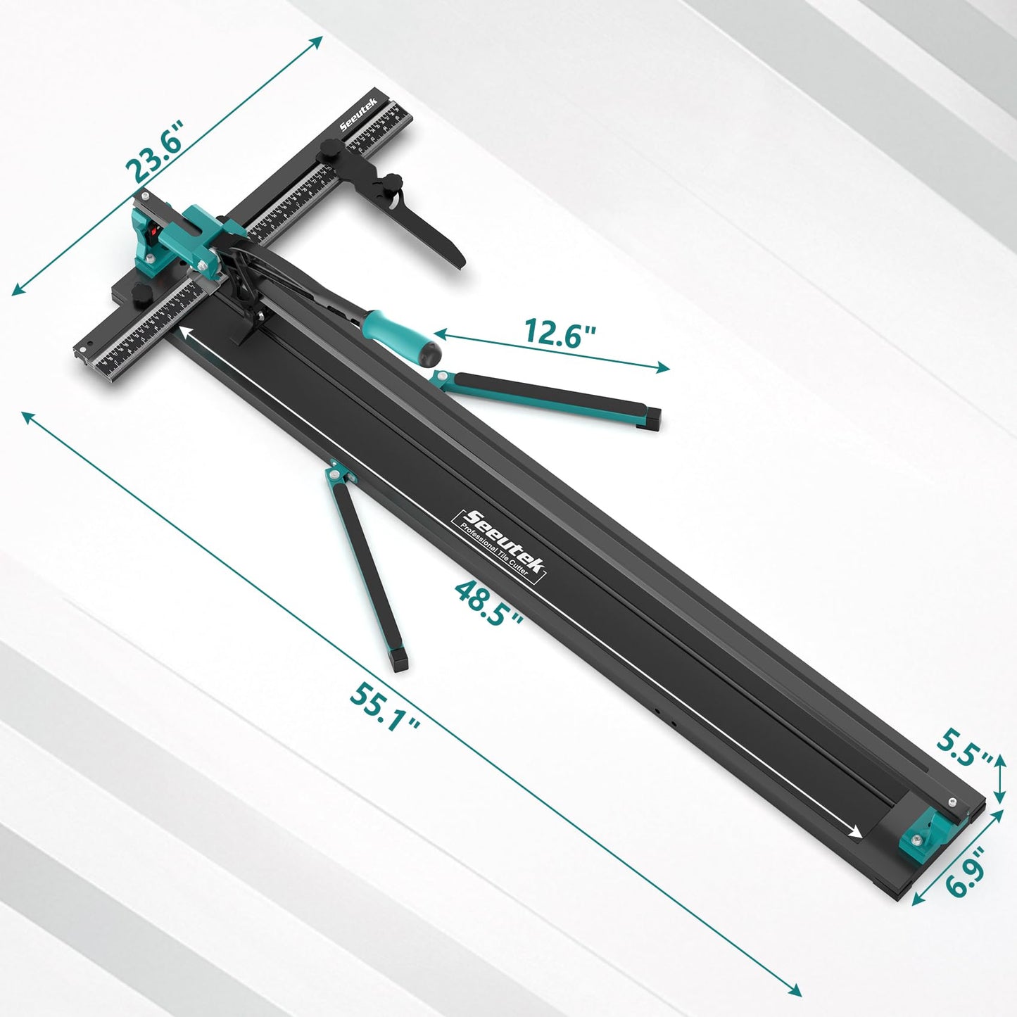 Seeutek Tile Cutter - 48 inch Professional Manual Porcelain Ceramic Tile Cutter, Double Rails Design Tile Cutter Tool, with Extra Tungsten Cutting Wheel and Laser Positioning