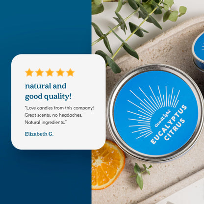 GoodLight Paraffin-Free Scented Candle in Stylish Tin (Eucalyptus Citrus, 6 oz)