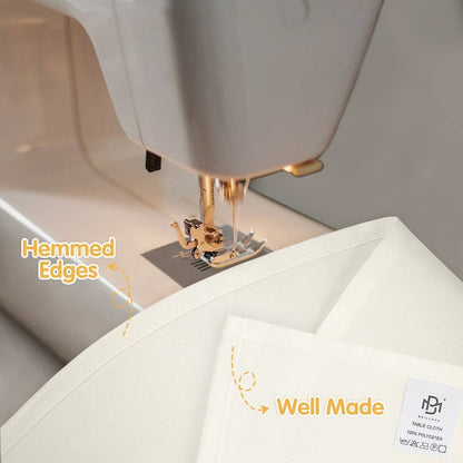 BRILLMAX 6 Pack Ivory Tablecloths 60 x 102 Inch for 6ft Rectangle Tables - 150 GSM Polyester Fabric, 15" Standard Drop, Water, Stain & Wrinkle Resistant Cloth Cover for Wedding Banquet Dining Buffet