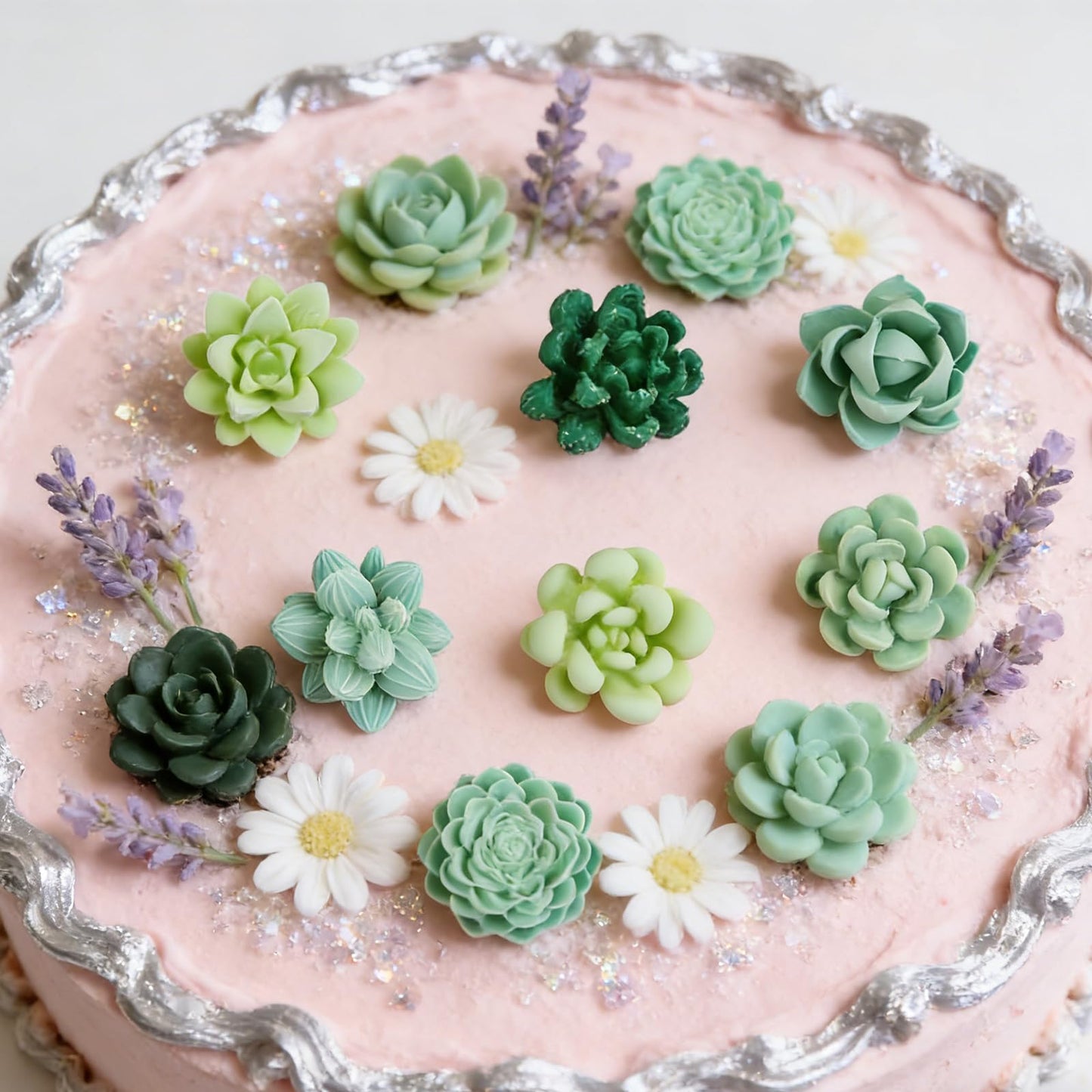 7 Cavity Succulent Candle Mold, Succulents Silicone Fondant Mold for Chocolate Cake Decoration Candy Cupcake Topper Cake Polymer Clay Crafts Epoxy Resin
