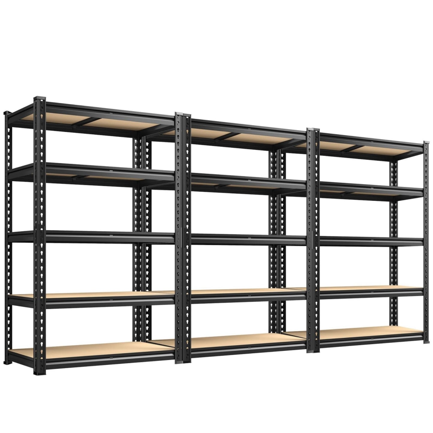 REIBII 2400LBS Storage Shelves 5 Tier Garage Shelving Heavy Duty Adjustable Garage Shelves, Utility Rack Shelf, Shelving Units for Storage Warehouse Pantry Closet, 35.5" W x 11.9" D x 72" H, 3 Pack