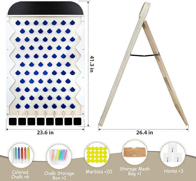 Zhenx Extra Large Prize Drop Board 41.3 x 23.6 Prize Drop Disc Game Wood Disc Drop Games for Family Parties Parties Trade Show Booth and Carnival Game