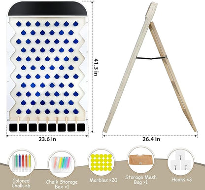 Zhenx Extra Large Prize Drop Board 41.3 x 23.6 Prize Drop Disc Game Wood Disc Drop Games for Family Parties Parties Trade Show Booth and Carnival Game