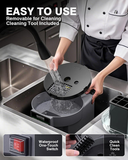 WantJoin 5 in 1 Electric Vegetable Chopper - Multifunctional Commercial Food Processor with Stainless Steel Blades for Slicing(2.5mm), Dicing(8/12mm), Shredding, Chopping(2.5mm)