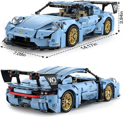 PIKARO Sports Car Building Set for Boys &amp Adults RC Remote Control APP Race Car Model Kits with LED Lights Collectible Supercar Toys Birthday Gifts for Kids Teens Age 8-14 12-16