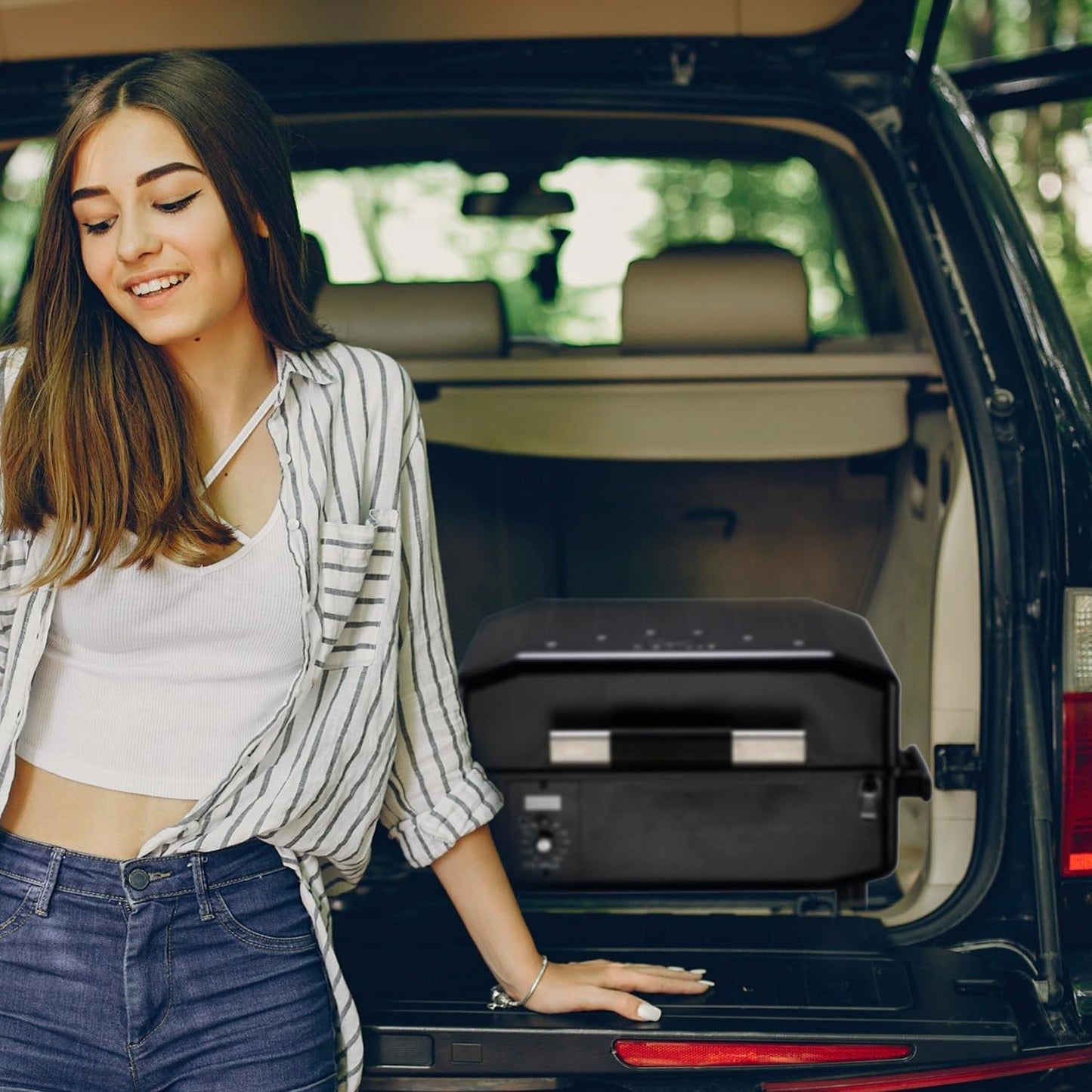 Z GRILLS ZPG-200APro Portable Tabletop Wood Pellet Grill and Smoker, Digital Control, 8 in 1 BBQ Grill for Outdoor Kitchen, Backyard, 202 Sq Inches of Cooking (Black)