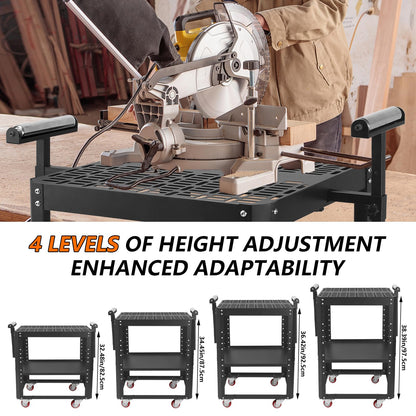 Planer Stand with Wheels,550 lbs Load Capacity Power Tool Stand,Height Adjustable Miter Saw Stand,Planer Table Stand with Extension Rollers, for Most Planers, Saws, Bench-top Machines, Power Tools