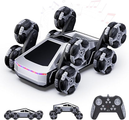 Remote Control Car 8 Wheels RC Stunt Car with LED Lights &amp Music 2.4GHz RC Drift Car for Boys Aged 6-14 Christmas Birthday Gift for Kids
