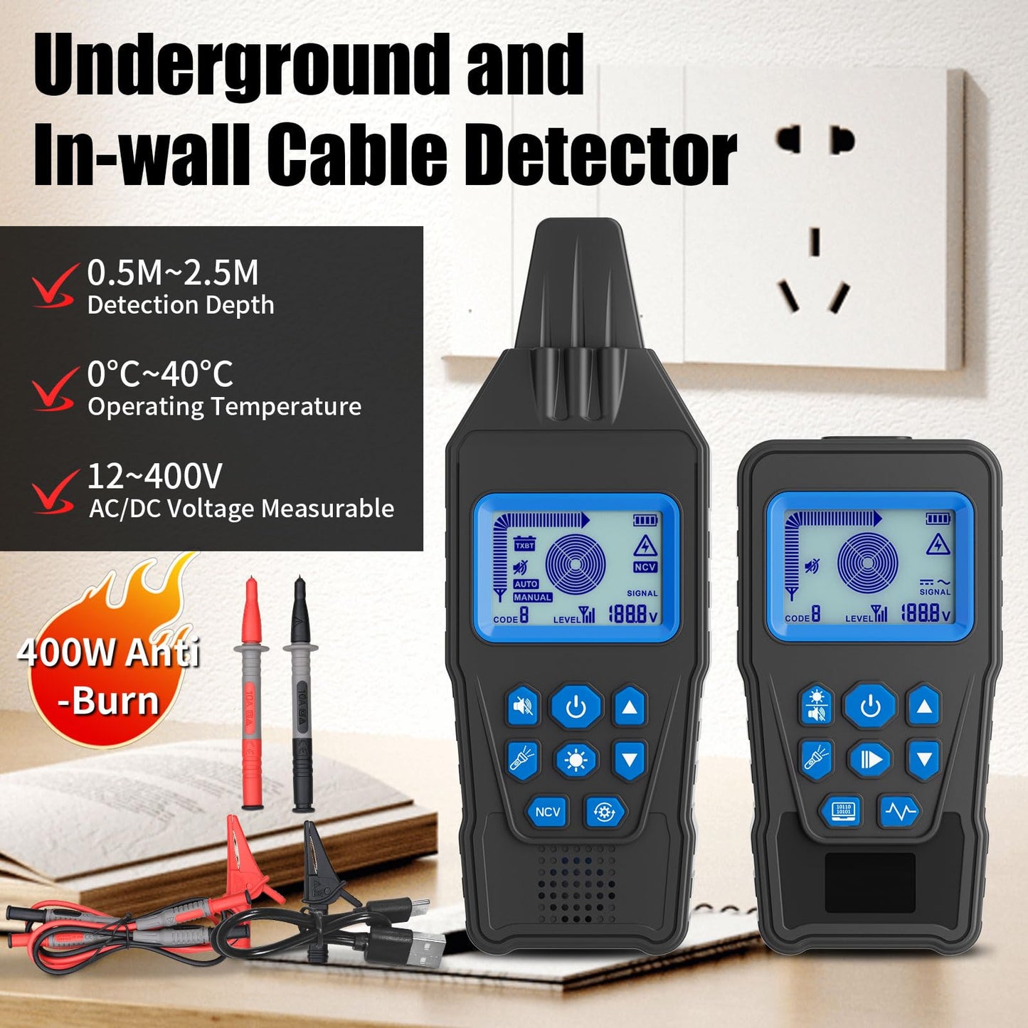 Underground Cable Tester & Circuit Breaker Finder – Professional Anti-Interference Wire Tracer for Buried Cable Locating & Broken Wire Detection