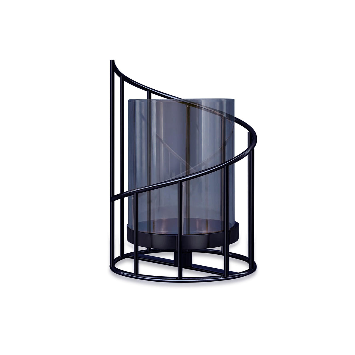 YIUTOYILY Black Hurricane Candle Holder, Black Candle Holders for Pillar Candles with Clear Glass Sleeve - Elegant Centerpiece for Weddings, Dinners, Party Decor
