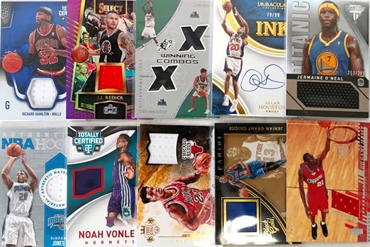 NBA National Basketball Association Cards Lot Of 10 With Each Card A Game Used Relic Card Or Autograph In Every Box