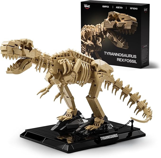 Nifeliz T. Rex Fossils Model Building Set Tyrannosaurus Rex Dinosaur Skeleton Building Set for Adults Ideal Gift for Fossils Lovers (826 PCS NF10343)